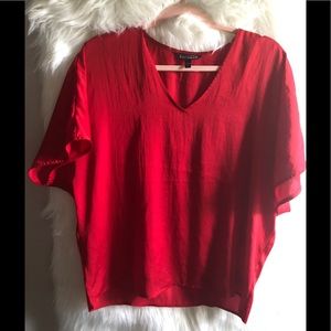 Red satin blouse size S